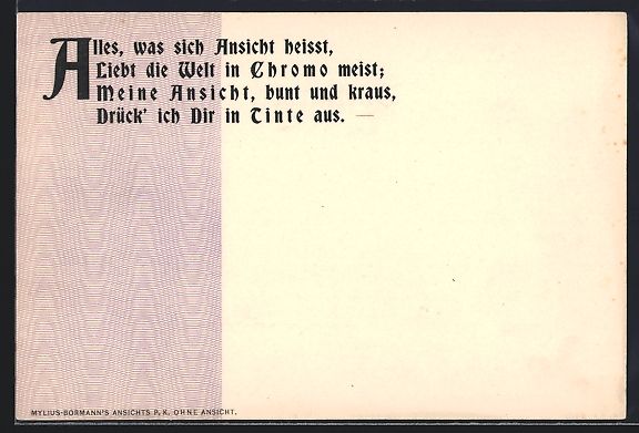 Cartoline postali: Ansichtskarte ohne Motiv mit Spruch, All – Usato da Berlin venduto da bartko-reher