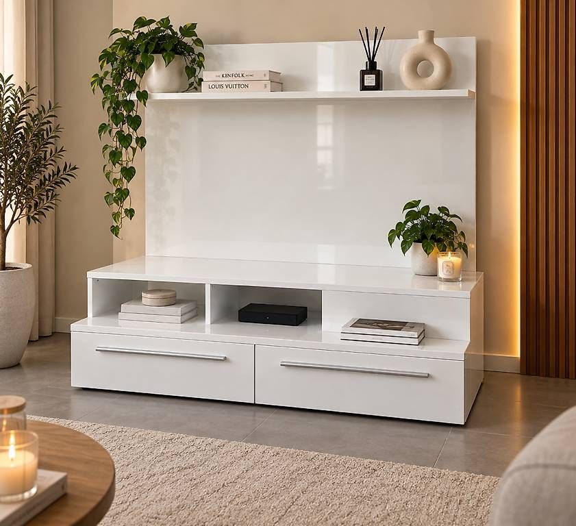Mobili TV: Mobile TV bianco lucido con cassetti e ripiani – Usato da Minusio venduto da son_mrf5 1