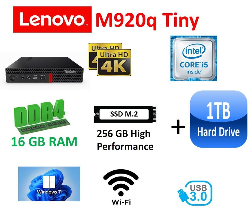 PC Lenovo ThinkCentre M920q tiny i5-9500 16GB 512GBSSD WiFi (Gebraucht ...