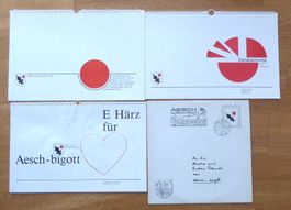 Aescher Kalender 1987, 1989, 1994 und P mit 5 Aescher Lieder