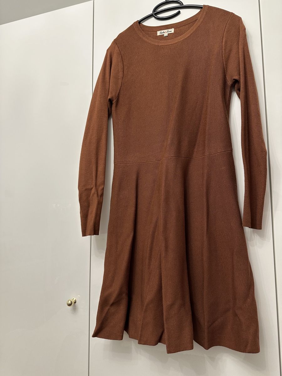 Vestiti: Herbstkleid, gerippt, braun, Grösse S – Usato da Perlen venduto da H.Spa 3