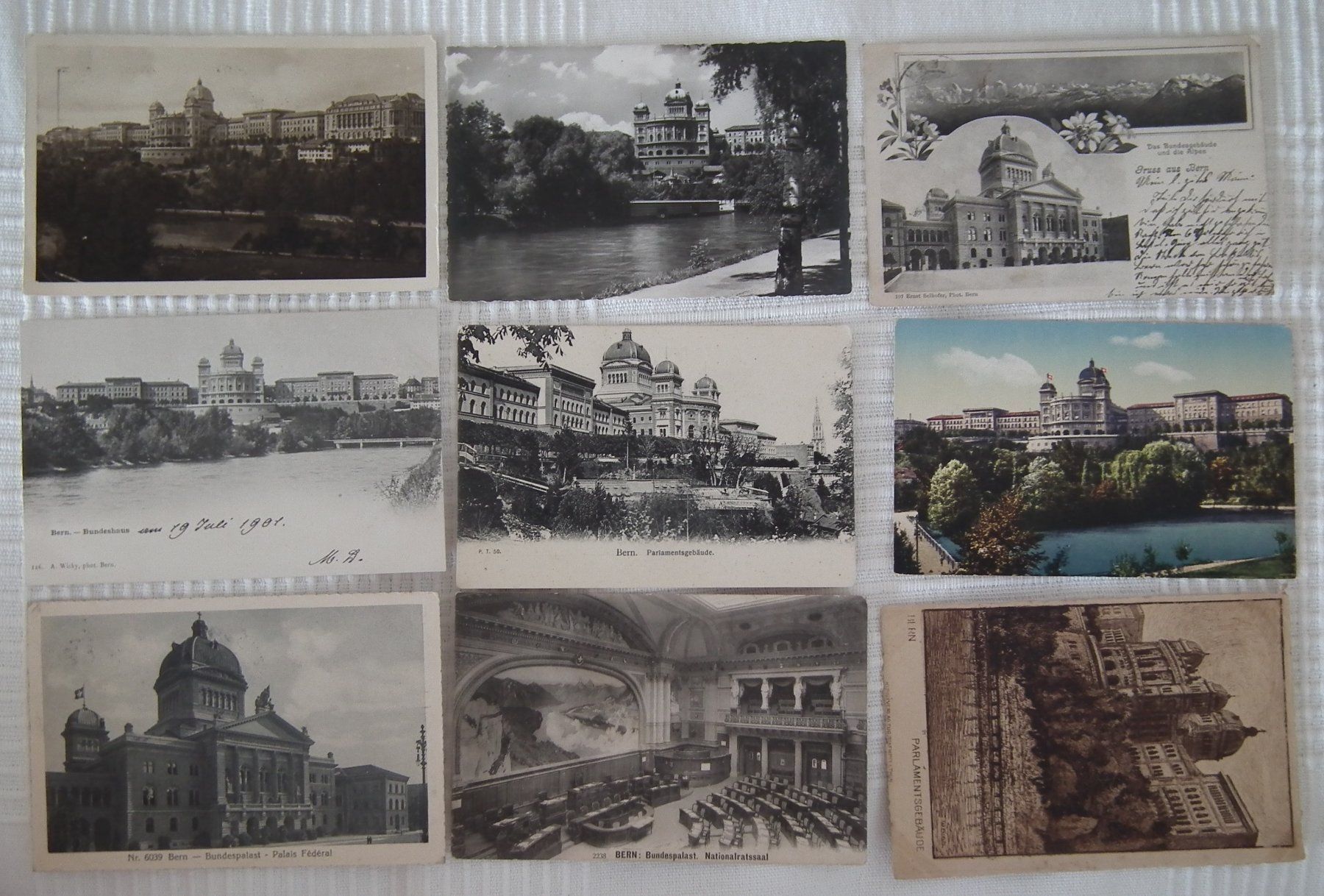 Cartoline postali: Bern, Das Bundeshaus   neun alte Ansichtskarten – Usato da Kriens venduto da WULLU99