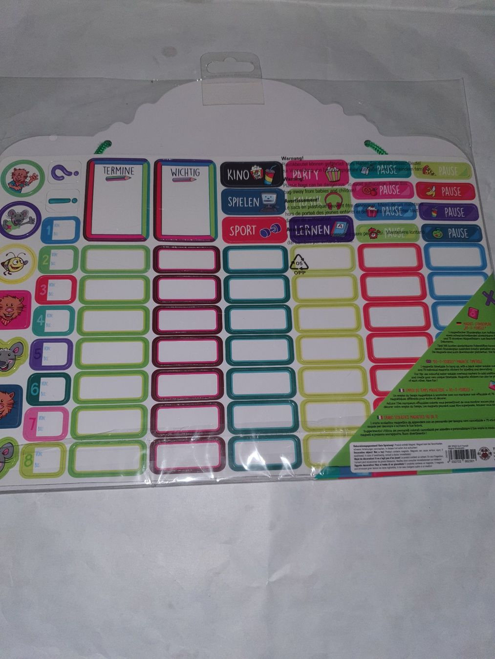 Giochi: Magnet-Stundenplan mit abwischbarem Stift und Magneten – Nuovo e nell'imballaggio originale da Wiler b. Seedorf venduto da Peterundpaul 1