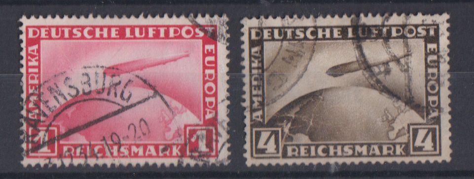 Tous les timbres: Deutsches Reich 1928: 2 Werte Zeppelin - Kat. 90.-- – D'occasion à Eschlikon TG par PhilCon