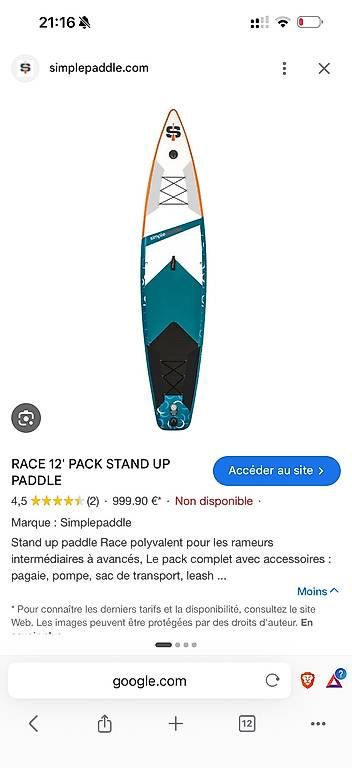 Tavole da surf e di nuoto: Paddle Race 12" – Usato da Lausanne venduto da seb_md27