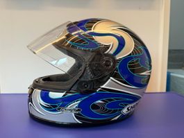 Shoei Motorradhelm, Grösse M, blau/silber