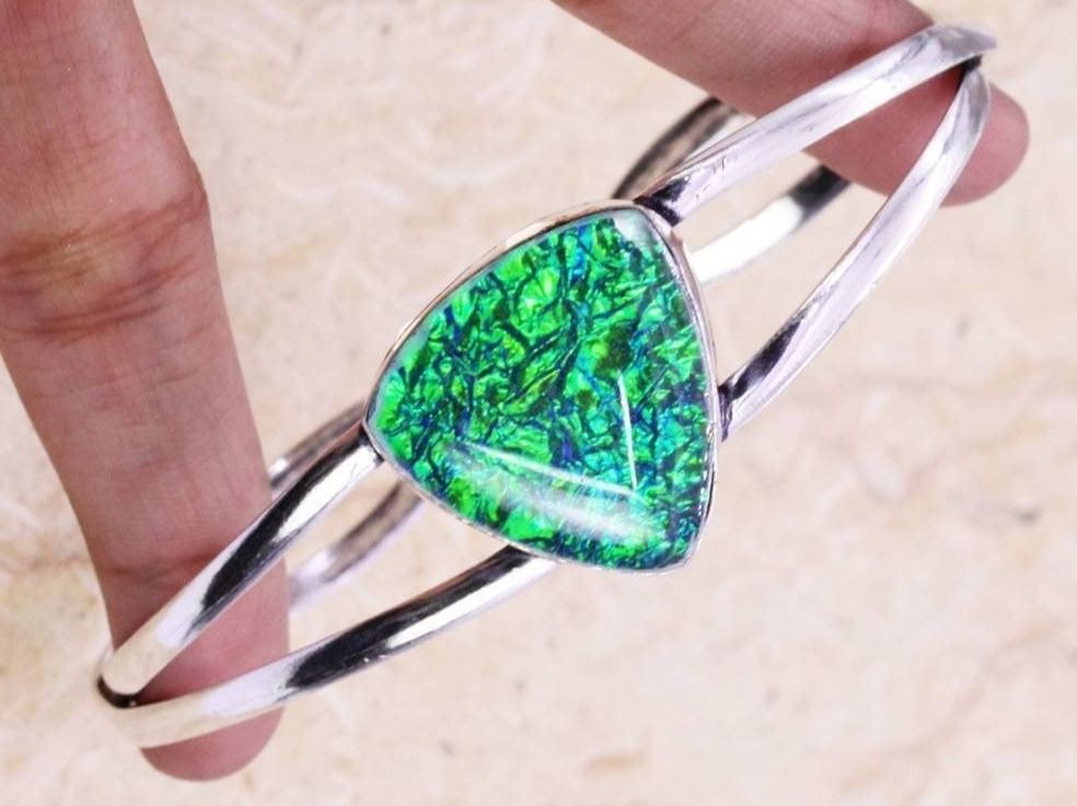 Bracciali & Braccialetti: Opal Tripplet 925 Silver Plated Handmade Bangle/Bracelet – Nuovo e nell'imballaggio originale da Gächlingen venduto da CHARLEZGIFTS 1