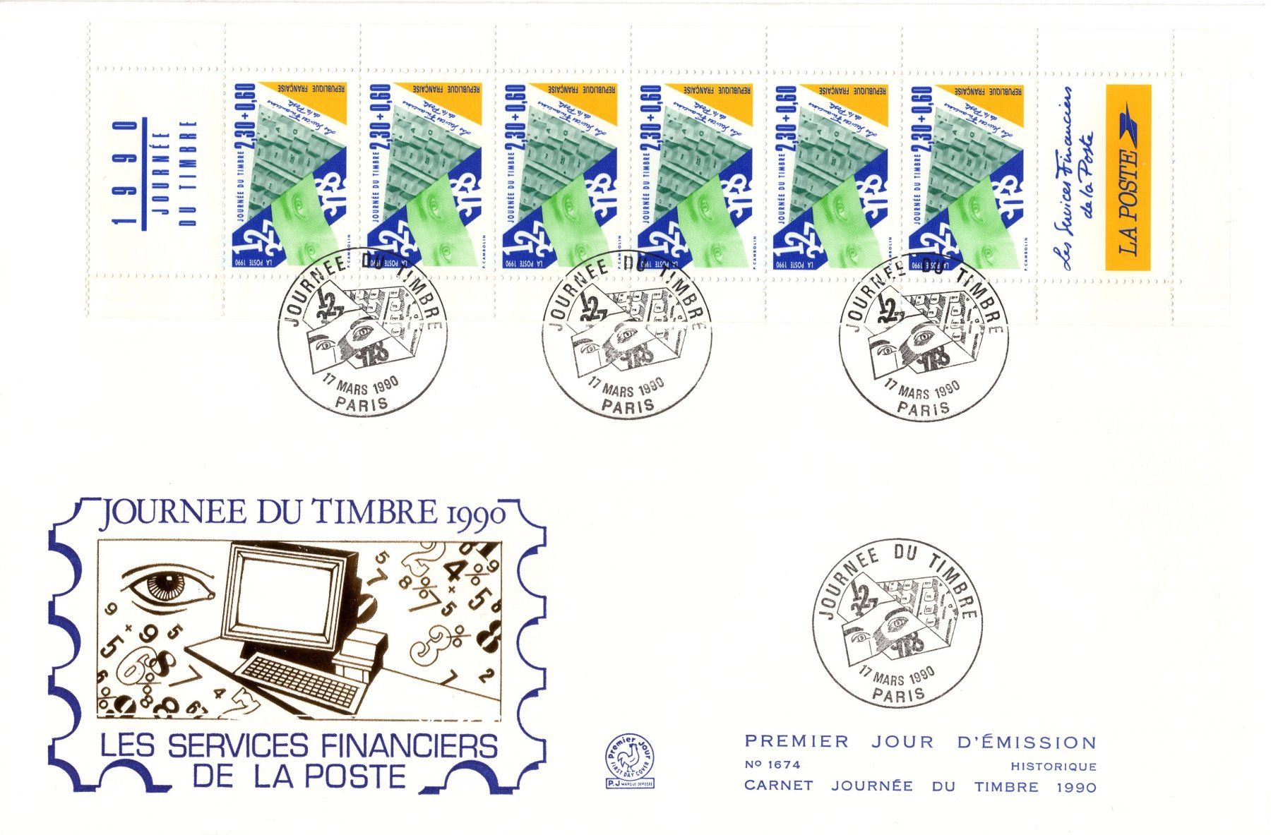 Alle Briefmarken: TdB Journée du Timbre 1990 - Heftchenblatt auf FDC – Gebraucht aus Eglisau von Chperfins