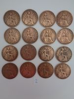 16 Münzen England One Penny - Bronze 1916 - 1939