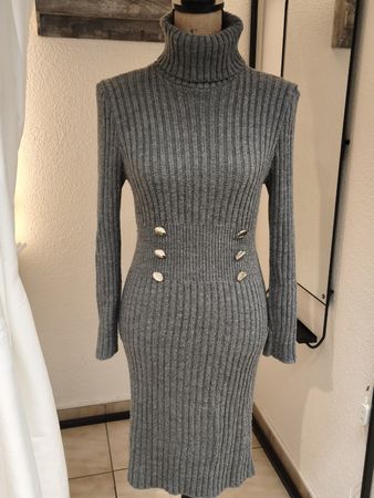 Strickkleid Today Rollkragen grau Grösse M