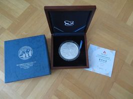 China Panda Münze 2010 Proof PP 50 Yuan / 5 OZ Silber
