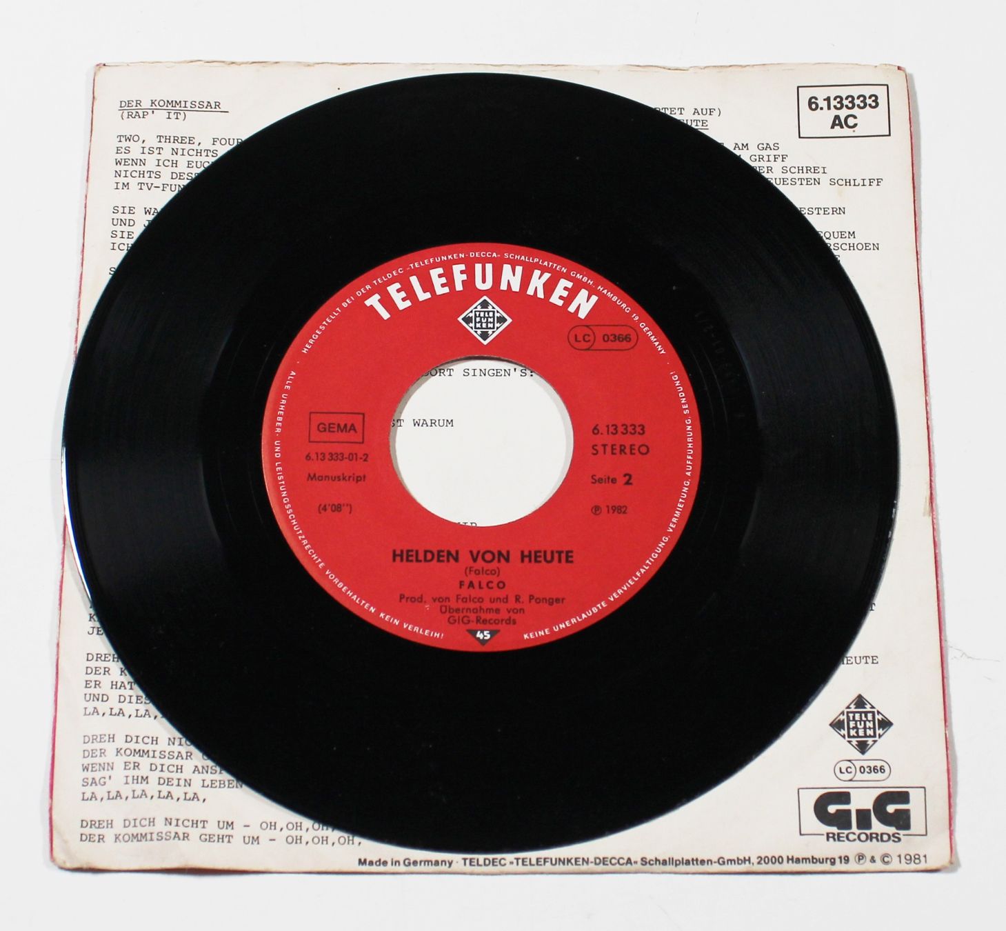 Dischi in vinile: 7" FALCO - DER KOMMISSAR 1981 – Usato da Brüttisellen venduto da Collector-Corner 3