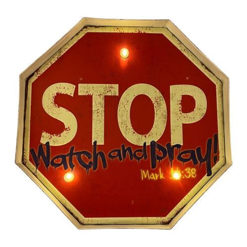 Autres collections & raretés: Stop Watch and Pray! LED Blechschild – Neuf (Voir description) à Schalunen par schwabspielautomaten