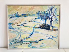 Ölbild Winterlandschaft von Richard Benzoni