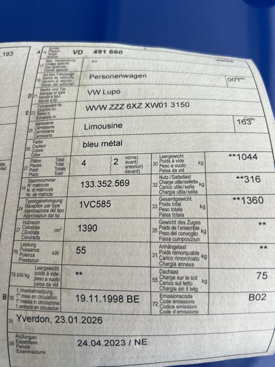 VW Automobili: Vw Lupo – Usato da Cottens FR venduto da daw_c9kl 5