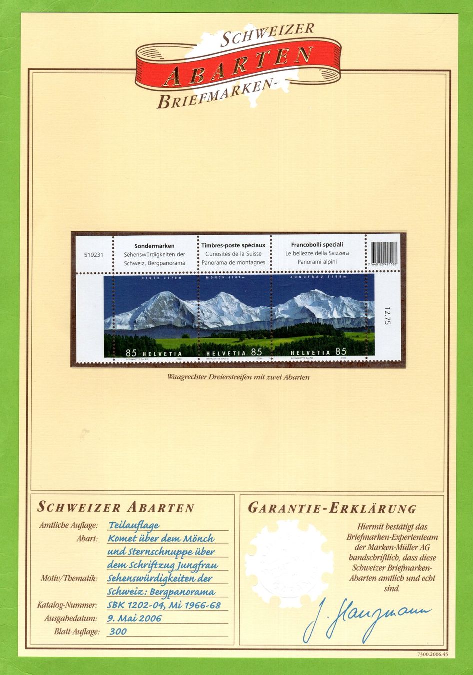 Tous les timbres: 2006 Bergpanorama mit 2 Abarten siehe Bild LP – D'occasion à Stein am Rhein par Huehnerhund