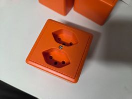AP 2xT13 Steckdose 2 x T13 2xTyp13 Feller orange