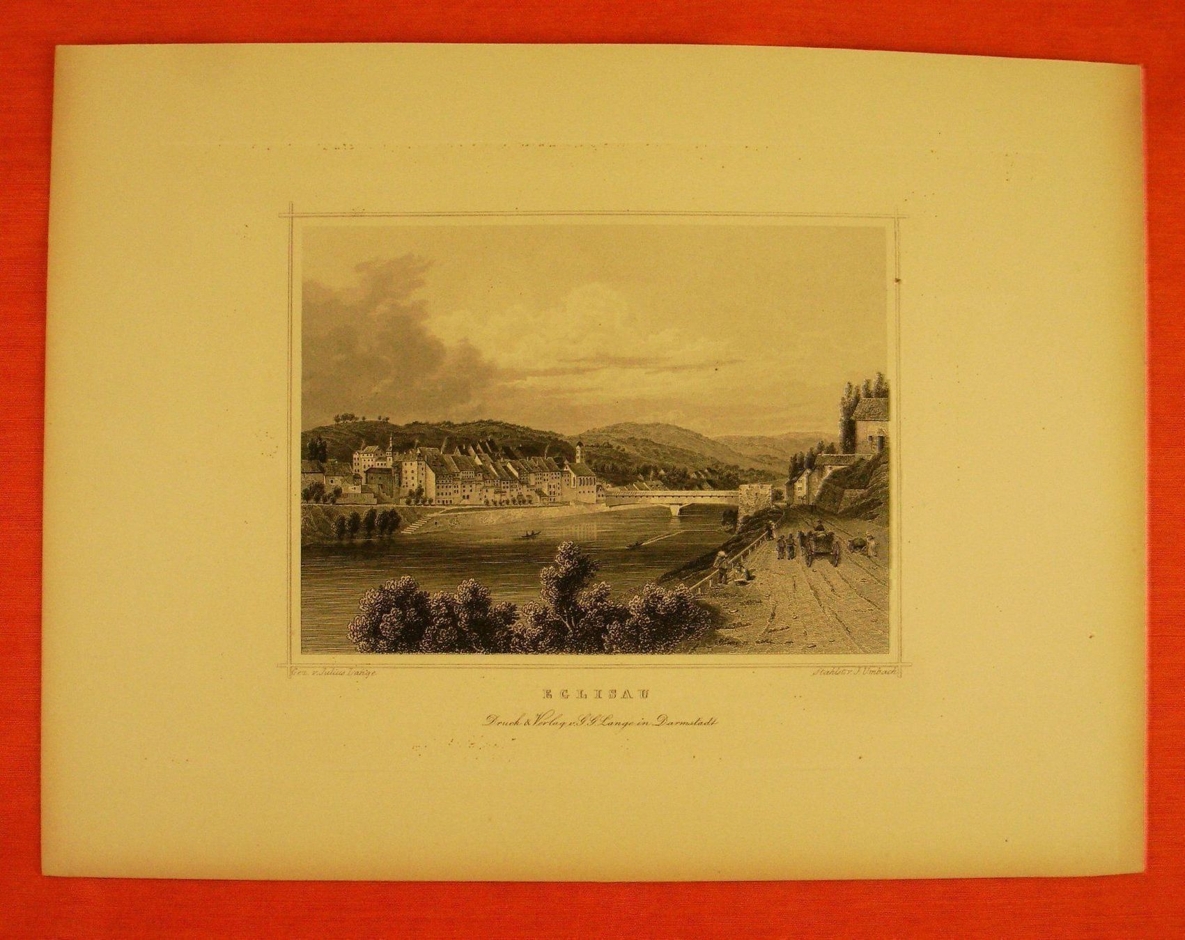 Stiche: EGLISAU, STAHLSTICH 1856 – Gebraucht aus Grüningen von Kartensammler