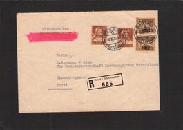 R-Brief Basel mit Freimarken  Nr.127 und Nr. 180 je 2x, 1930