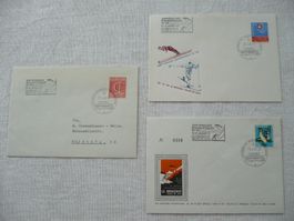 1967-71 3 Belege Epreuves Internationales de Ski, Le Brassus