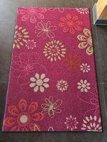 Fussmatte / Teppichläufer 117x76 Pink mit Blumen