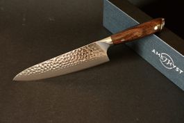 Amethyst Profi Kochmesser Damaszenerstahl, neu