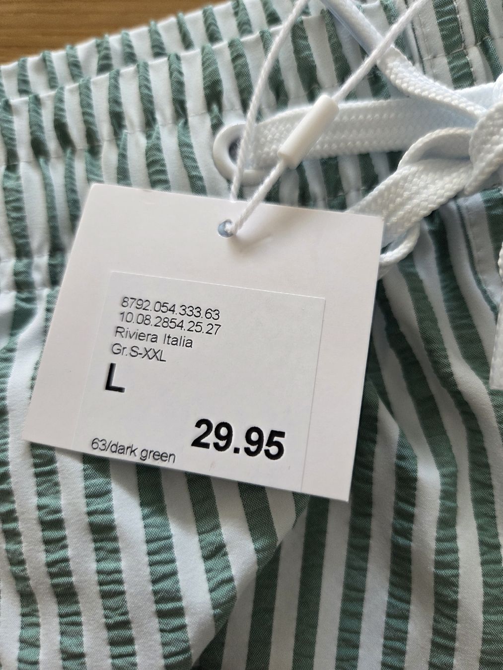Caleçons de bain: Badehose mint / weiss gestreift L NEU – Neuf (Voir description) à Oberuzwil par Umlobo 2