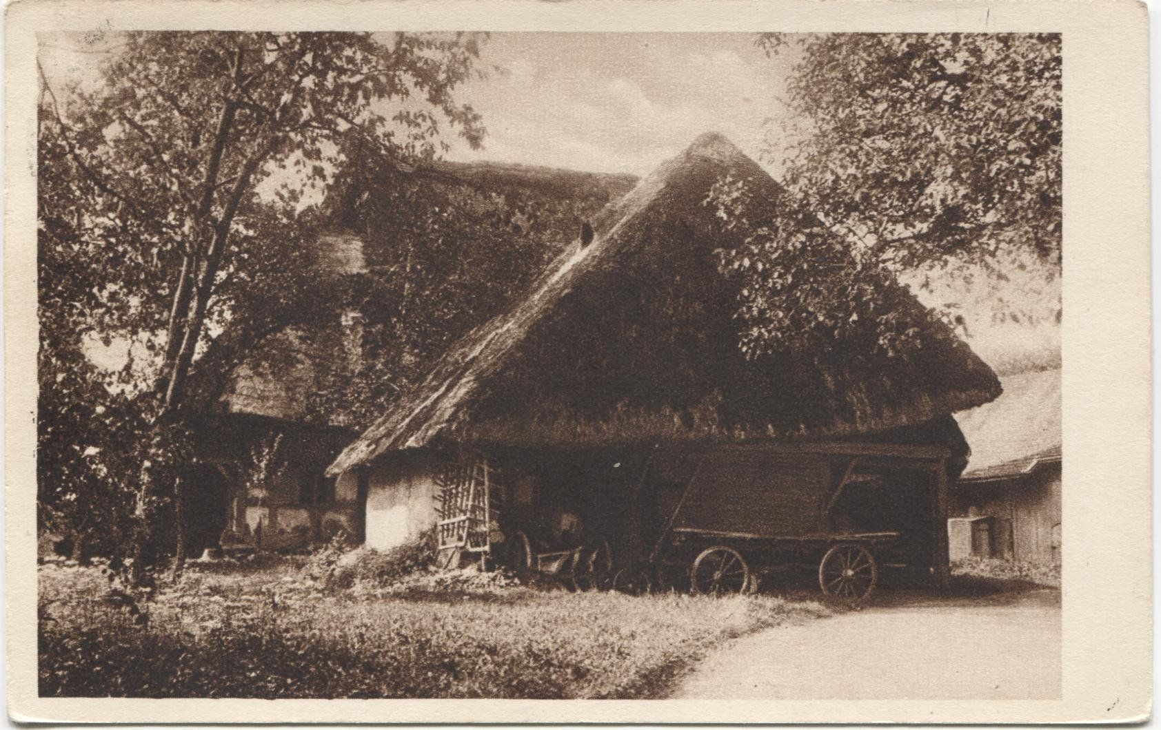 Cartoline postali: VILLIGEN AG 1927 Aargauer Strohdachhaus – Usato da Rothrist venduto da Clanx