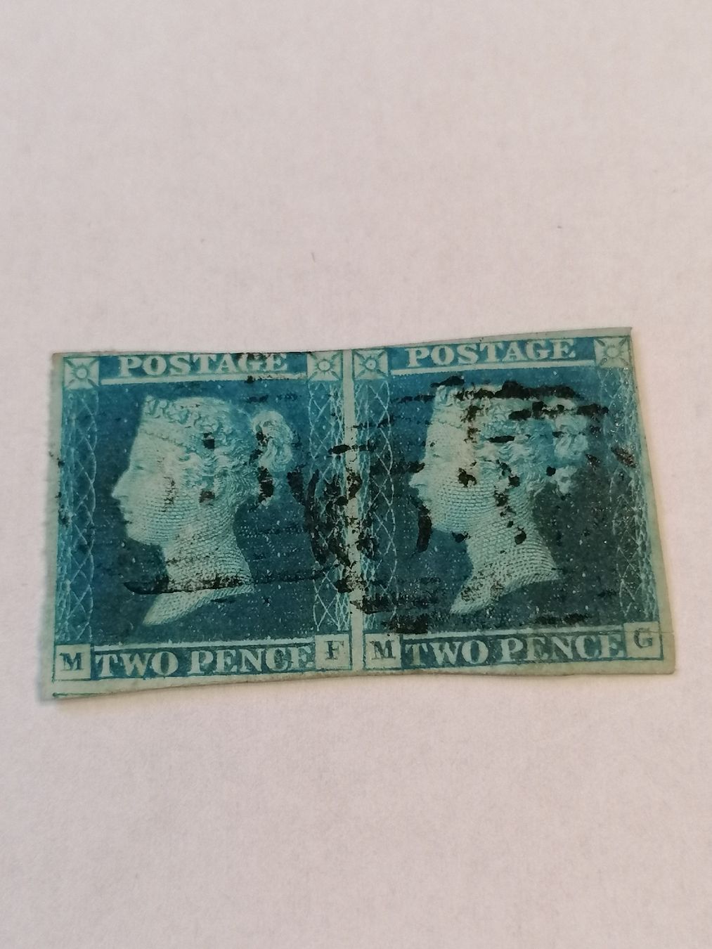Tutti i francobolli: Two pence blue 1841, Platte 3, Paar  – Usato da Happerswil venduto da tschergi