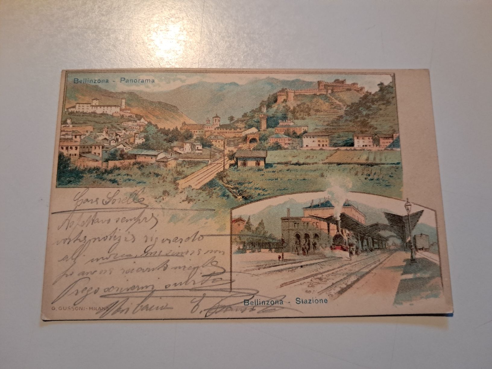 Ansichtskarten: panoramica di Bellinzona 1900 – Gebraucht aus Gorduno von ema_7yhp