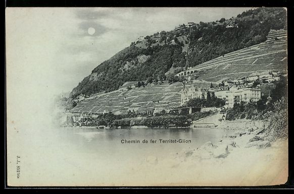 Cartoline postali: Mondschein-AK Territet-Glion, Panorama m – Usato da Berlin venduto da bartko-reher