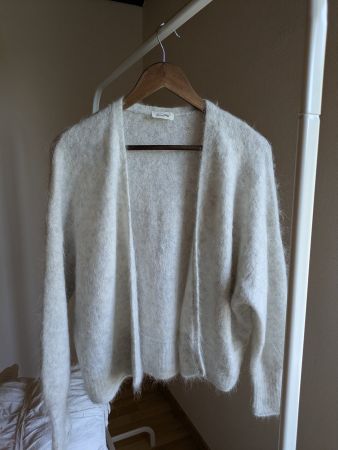 Damen Alpaka Strickjacke American Vintage grau Grösse S/M