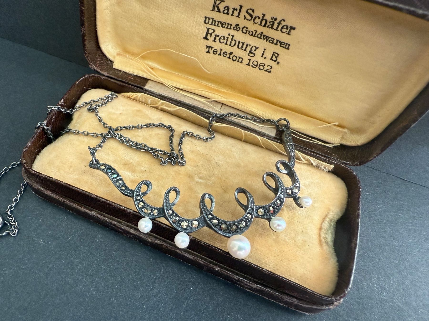 Catenine: Antike Silber Kette mit Akoja Perlen 925 – Usato da Spiegel b. Bern venduto da Rogger72 1