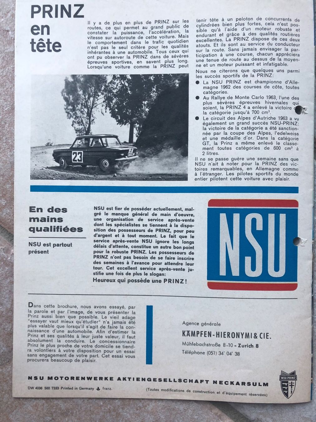 NSU Automobili: NSU PRINZ – Usato da Morrens VD venduto da kawah2 8