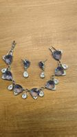 Swarovsk Schmuckset, Halskette & Ohrringe, Lila Steine!