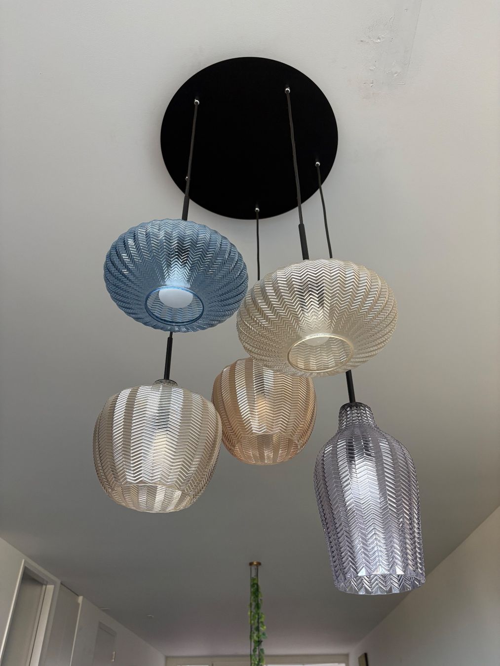 Lampadari & plafoniere: Pendelleuchte mit fünf Glaskugeln mehrfarbig gebraucht – Usato da Wabern venduto da enzo_92