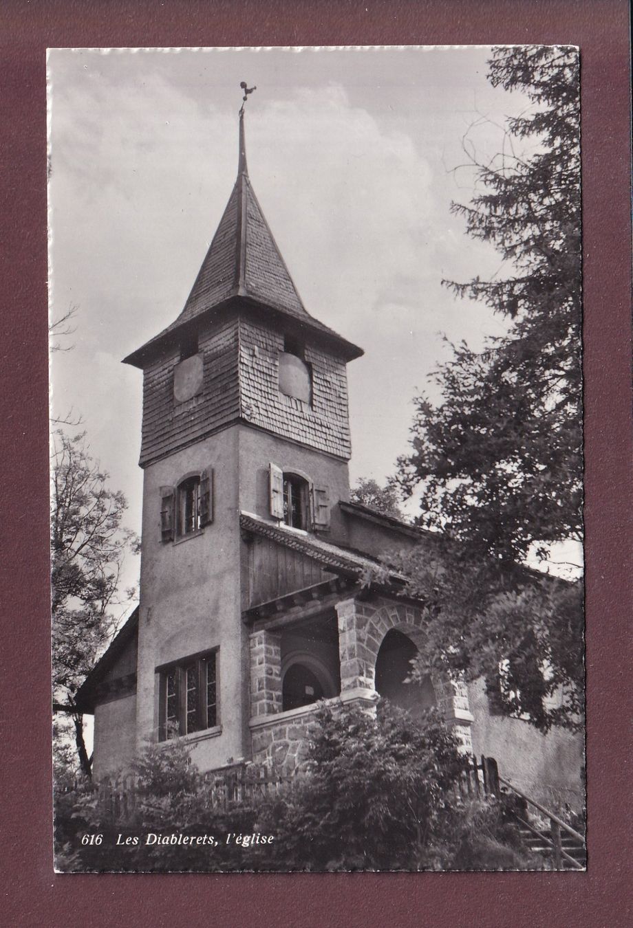 Ansichtskarten: LES DIABLERETS - L'Eglise – Gebraucht aus Pully von nicecards