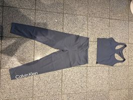 Calvin Klein Sport Set grau Leggings und Top neuwertig