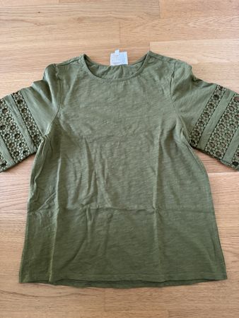 Sézane Bluse grün Grösse XS mit Spitze neu