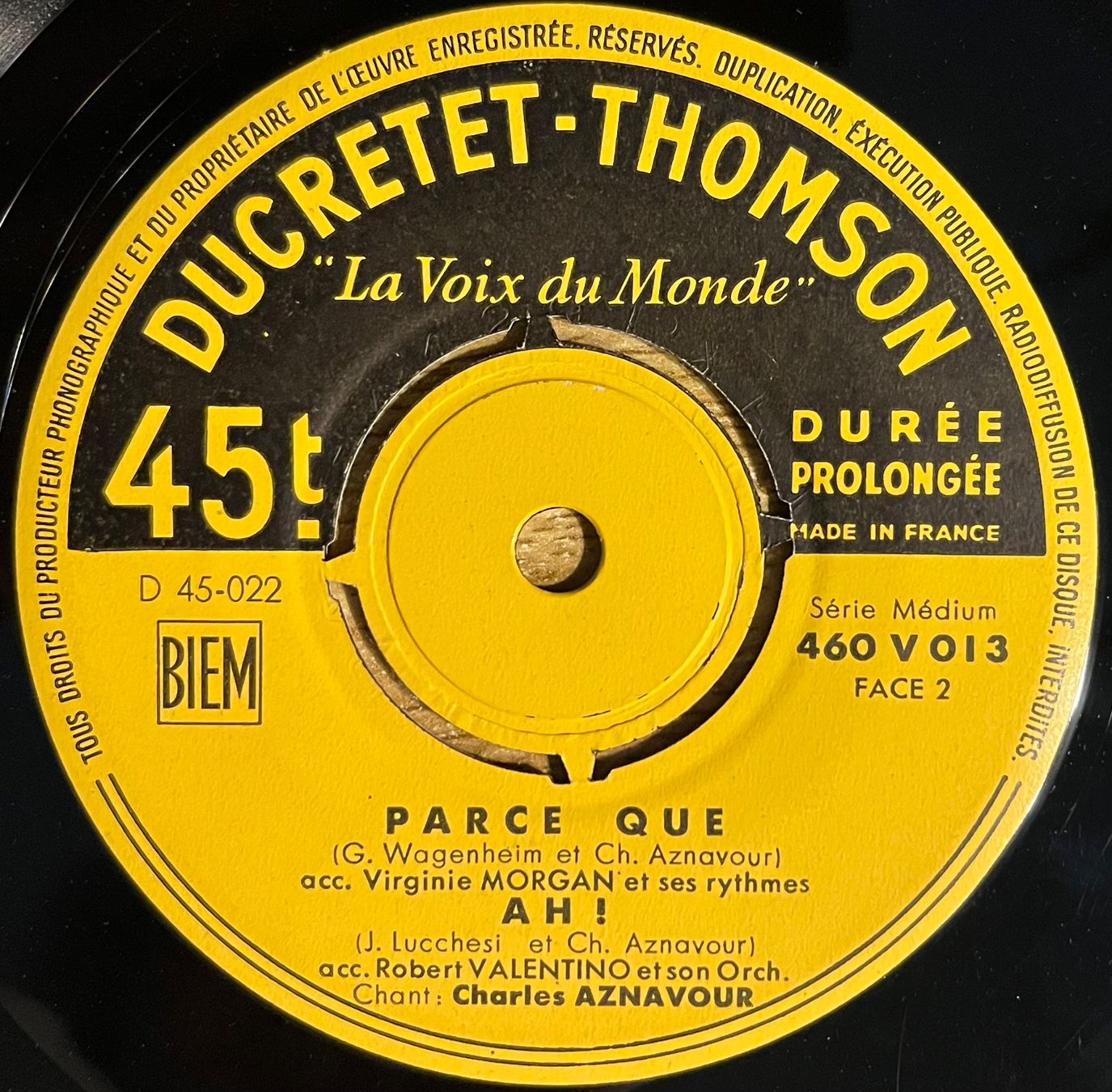 Dischi in vinile: CHARLES AZNAVOUR - 1 - AH ! – Usato da Bussigny venduto da vinyl-pas-cher 2