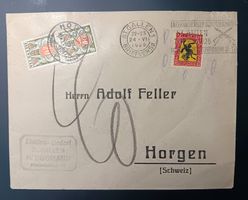 PRO JUVENTUTE BRIEF MIT STRFPORTO NACH HORGEN 1925