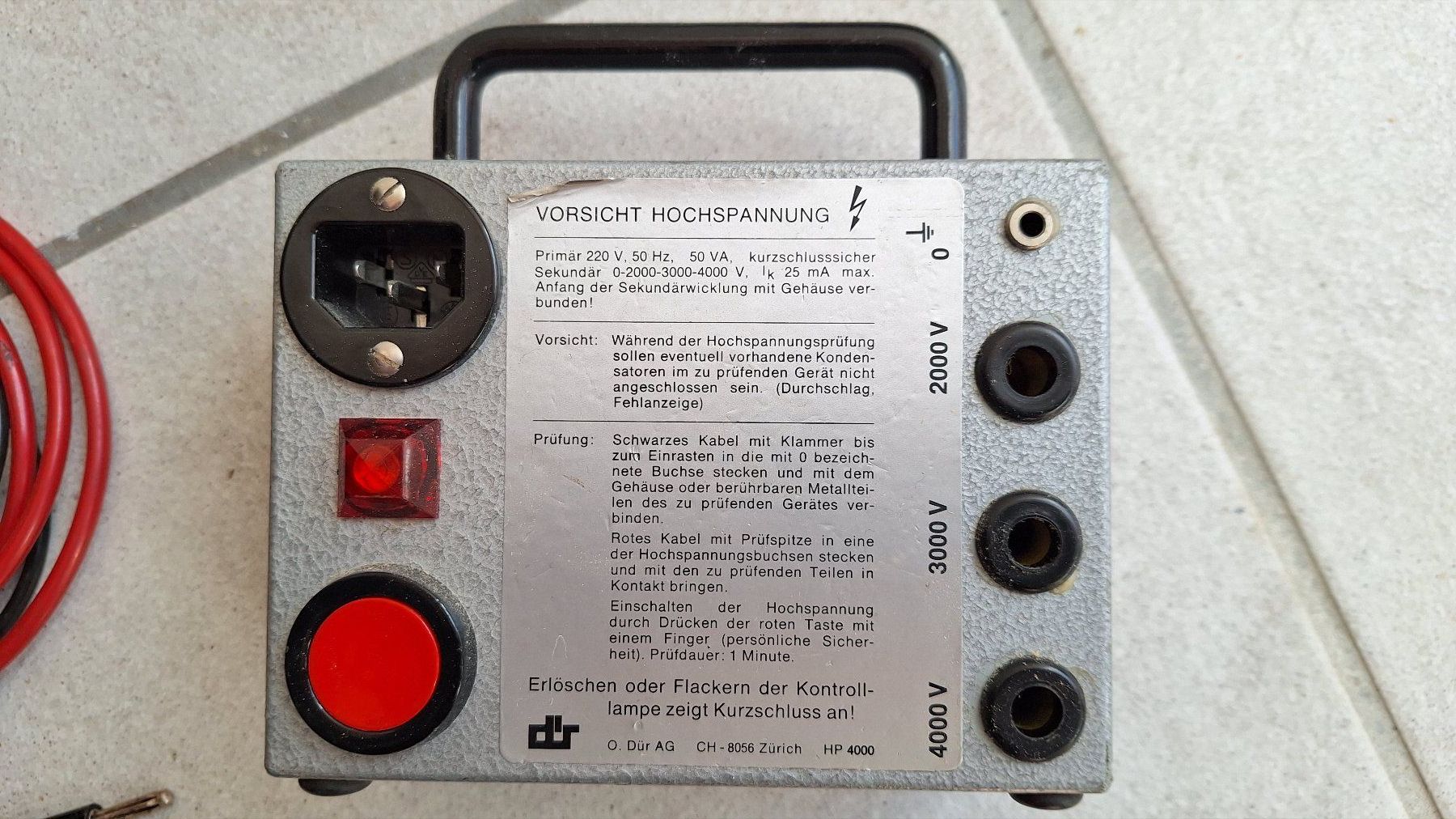 Misurare: Hochspannungs-Prüfgerät / Isolationstester 4000V – Usato da Oberentfelden venduto da Hvpower 1