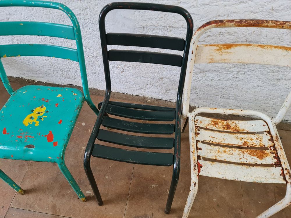 3er Set Vintage Metallstühle Gartenstühle Kaufen auf Ricardo
