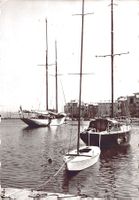 Saint-Tropez (Var), Yachts dans le port, circulée 1960