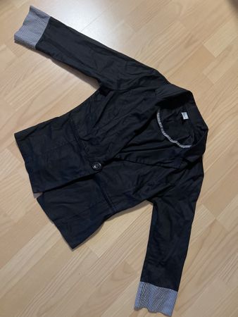 Schwarzer Zebra Blazer Gr. M Baumwolle