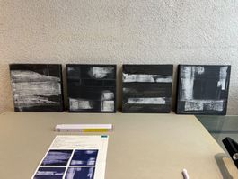 Sadhyo Niederberger - Vier abstrakte Acrylbilder - Monochrom