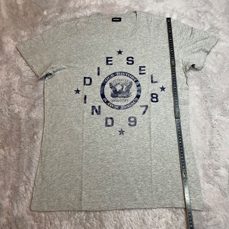 Diesel T-Shirt Grau Logo Print Vintage Style Herren L XL
