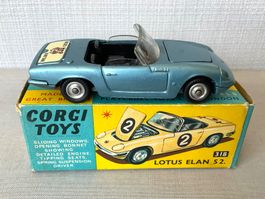 🟡🔵 Corgi Toys # 318 / Lotus Elan S2 / 1965 / Near Mint