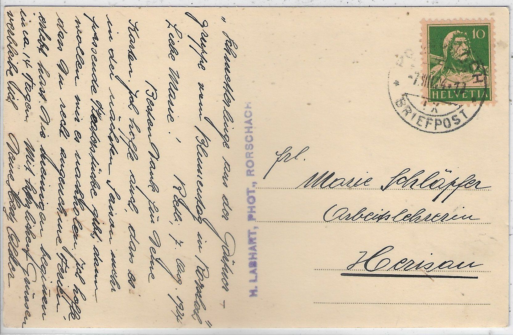 Ansichtskarten: Rorschach - Kinder am Blumentag 1924 – Gebraucht aus Ettingen von Kartenplanet 1
