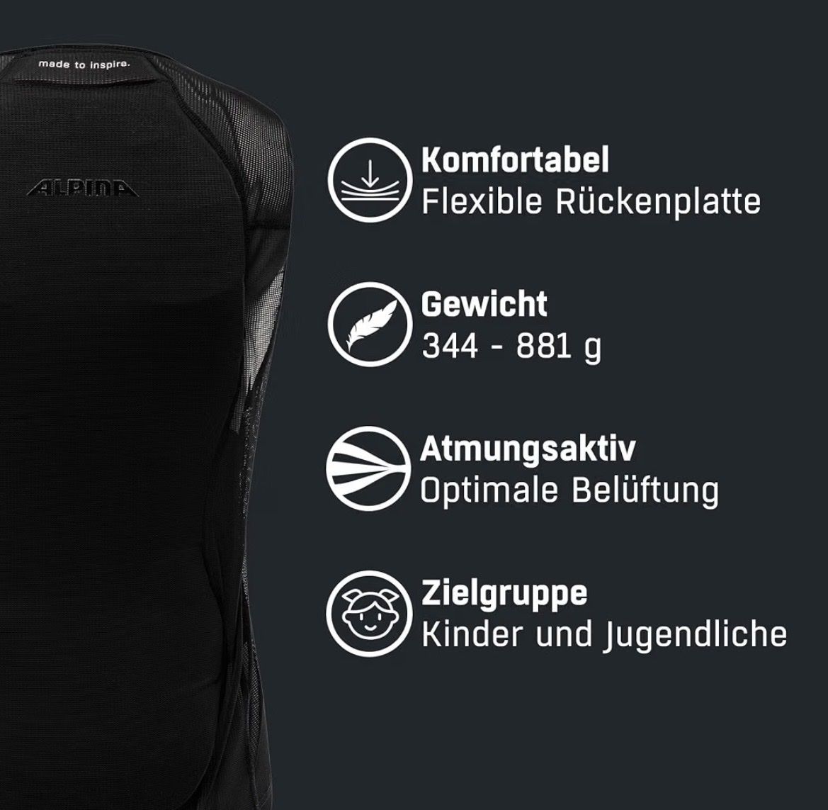 Alpina Protezioni & Imbottiture: Alpina Proshield Junior Rückenpanzer Gr. 152 – Usato da Fislisbach venduto da Suri105 6
